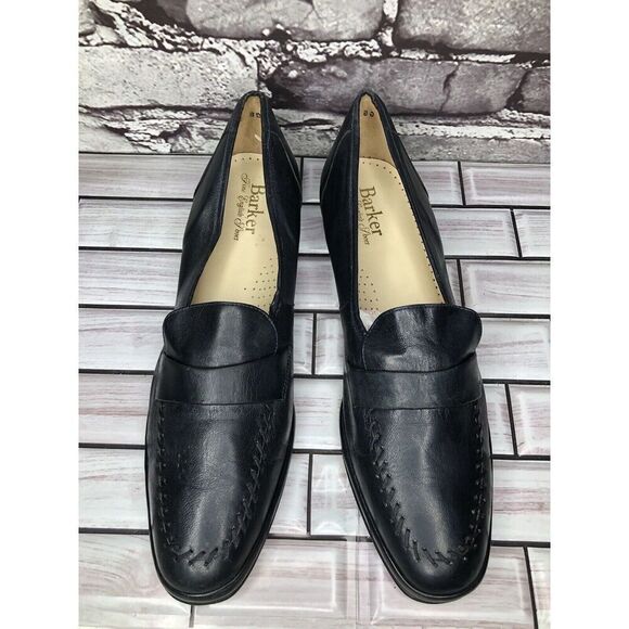 Barker Flex Fine English Shoes Navy Blue Leather Loafers Women Sz 7AA US/37.5EU - Picture 2 of 16